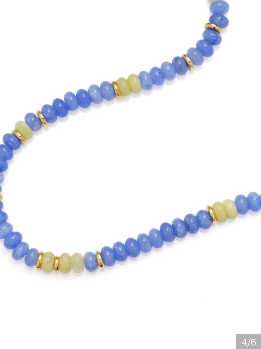 Mayamar Light Blue Quartz Beaded Necklace with 24k Gold Accents (nwt) - Picture 4 of 5